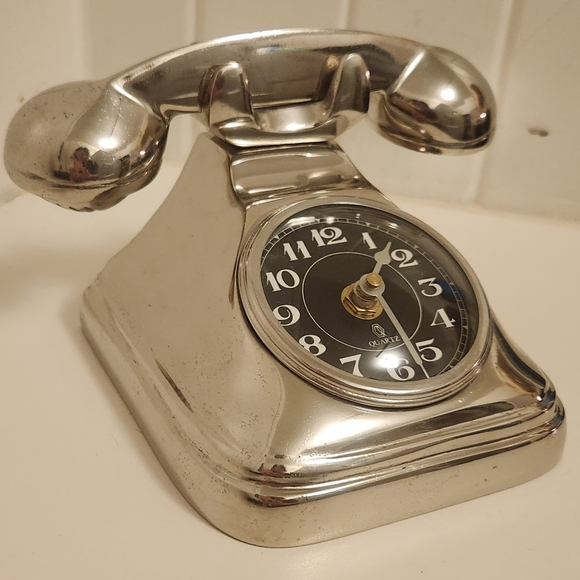Other - Analog Telephone Clock Silver Tone SO FUN!